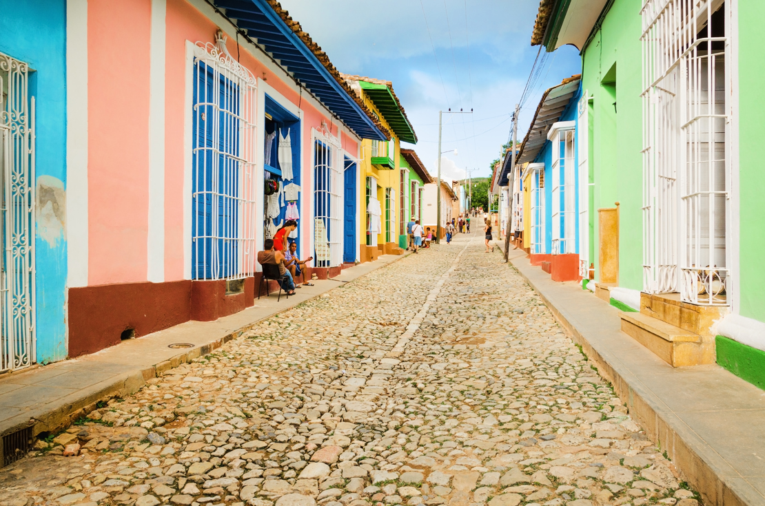 Traditionelle huse i kolonitidsbyen Trinidad