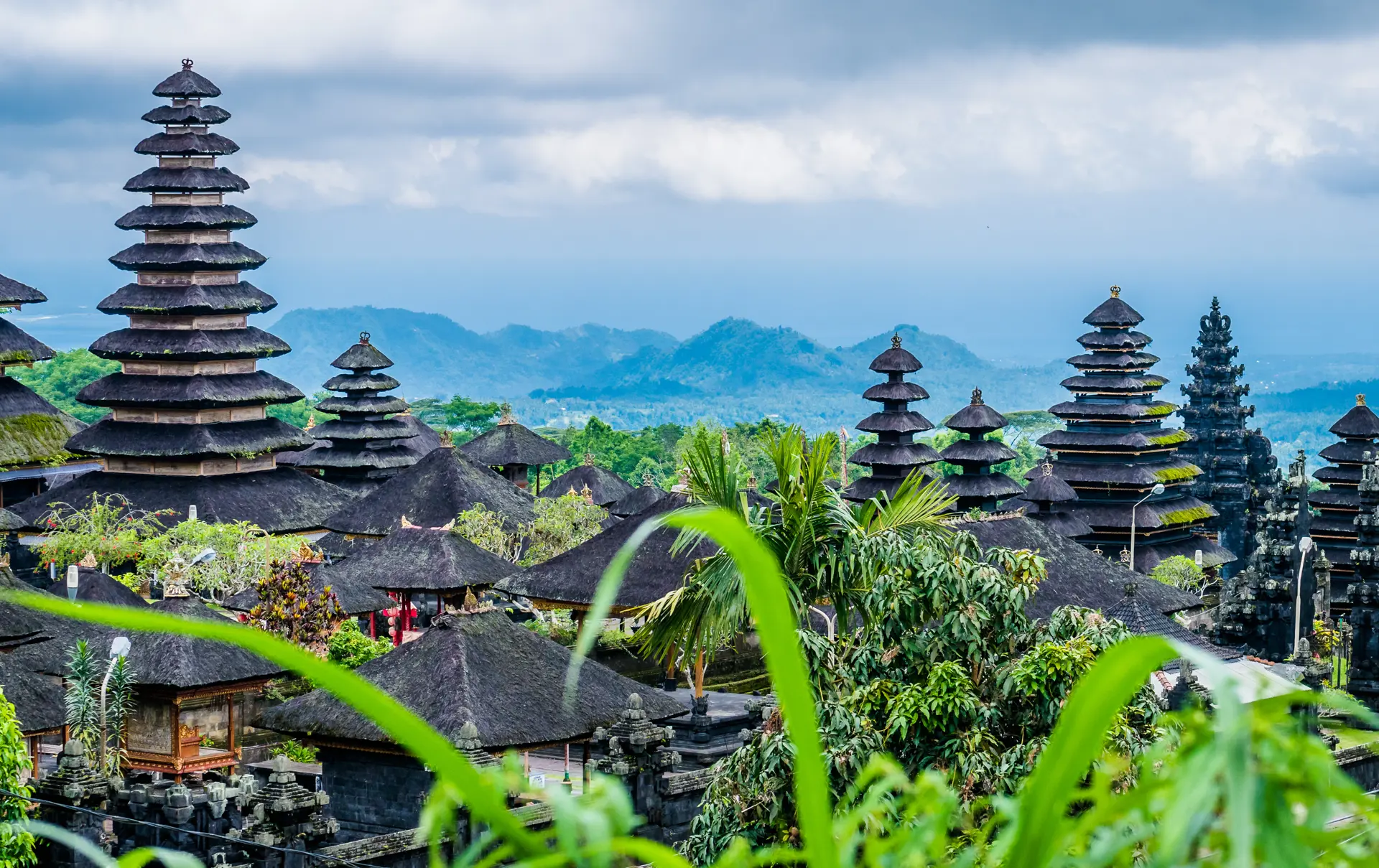 Roofs in Pura Besakih Temple in Bali Island, Indonesia.jpg