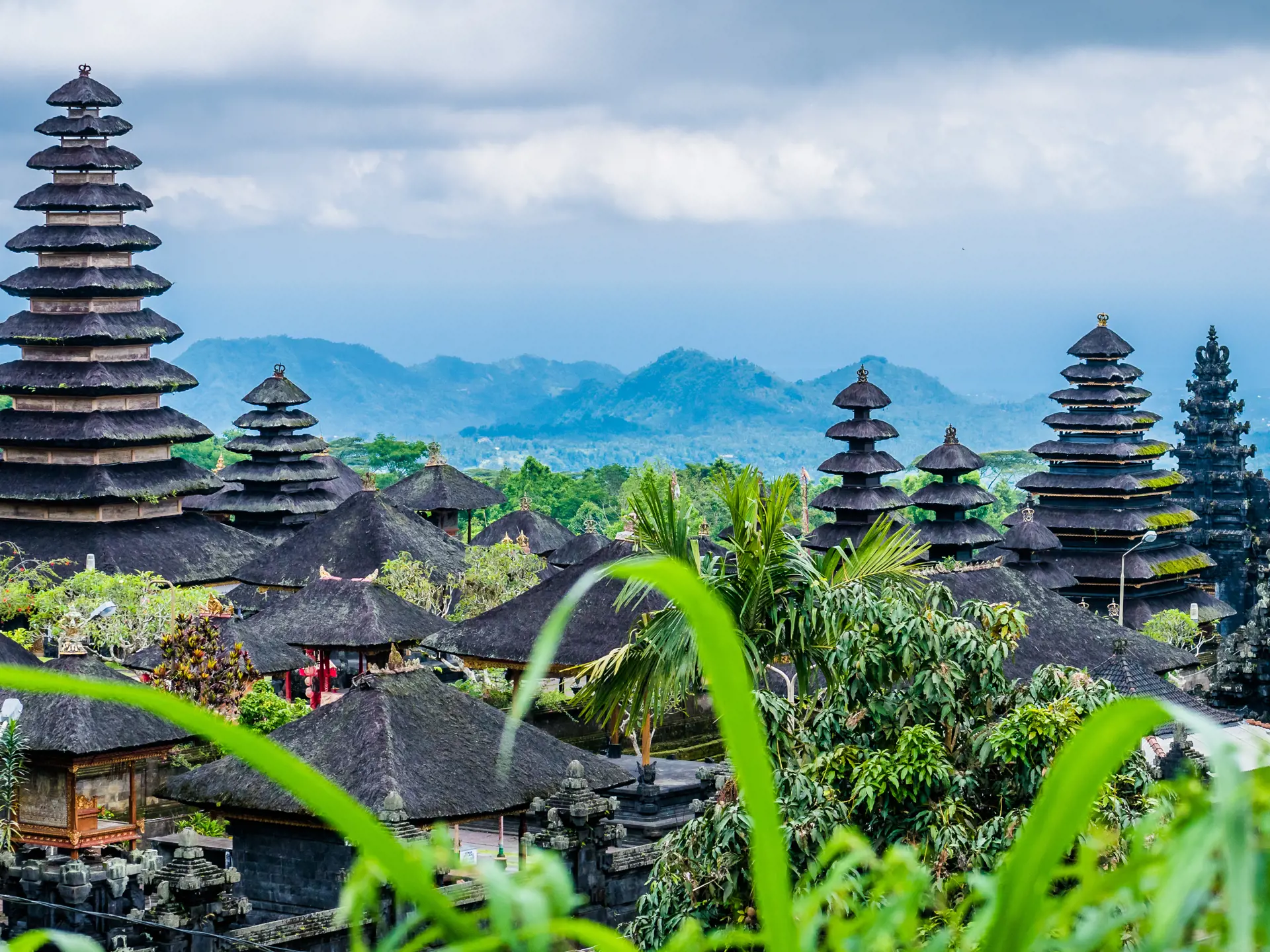 Roofs in Pura Besakih Temple in Bali Island, Indonesia.jpg