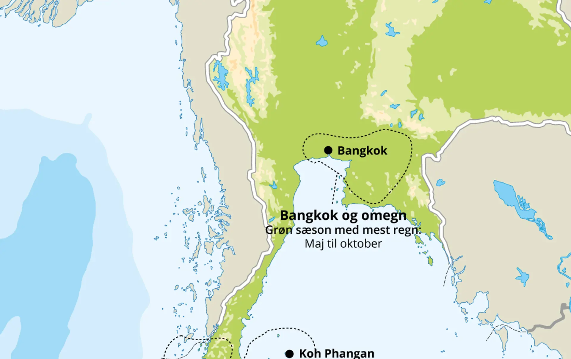 Thailand Kort Med Regntid