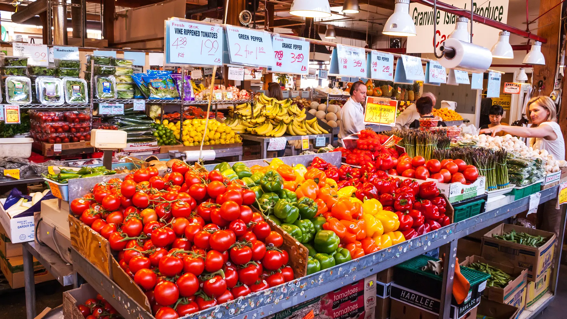 Shutterstock 139555532 Granville Island Public Market In Vancouver. It's Home To Over 100 Vendors Offering Fresh Seafood, Sweets, Meats, Etc