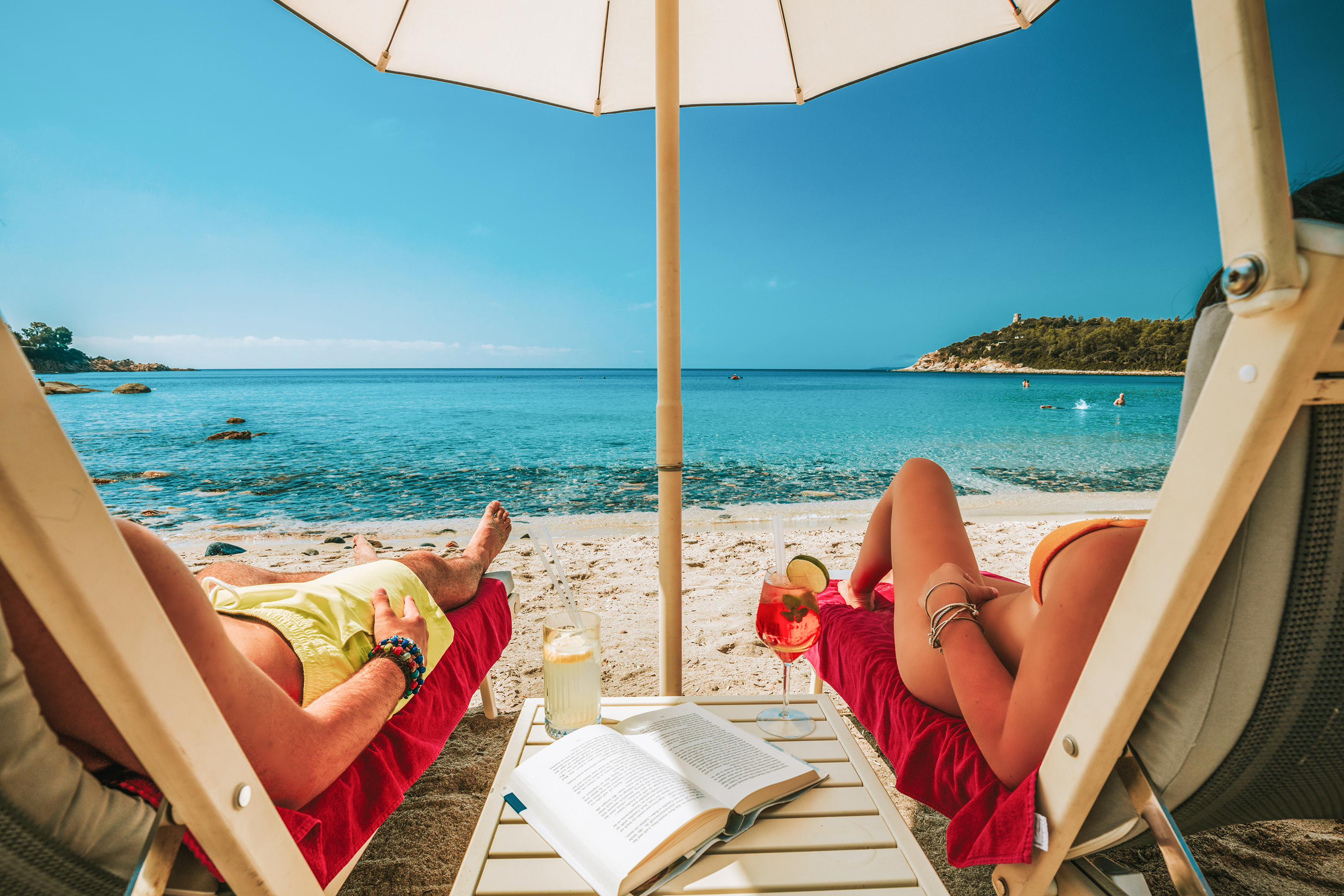 Driverliv på hotellets strand 