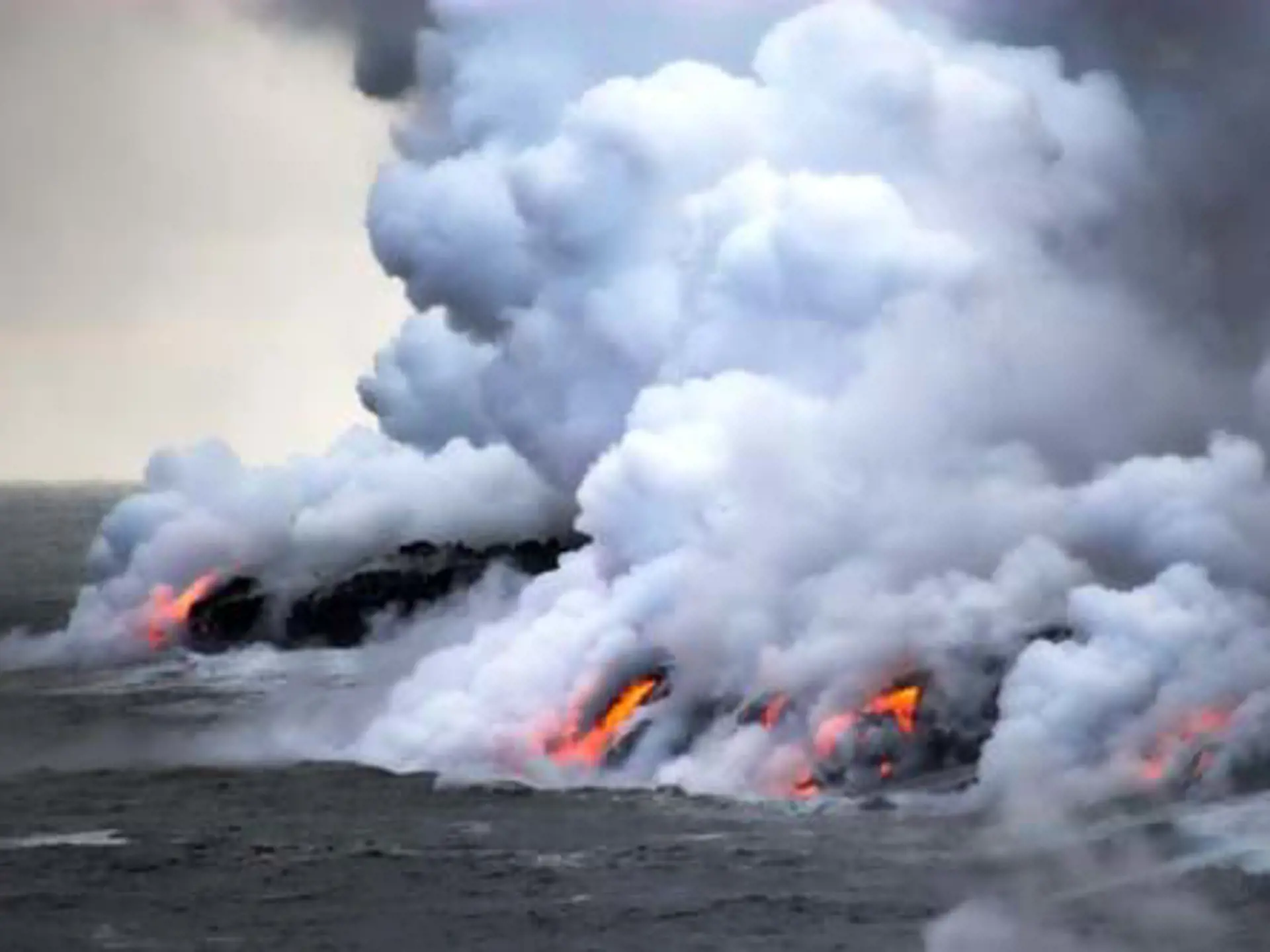 Lava Erupting Into Pacific Ocean During Evening On Big Island 28652515