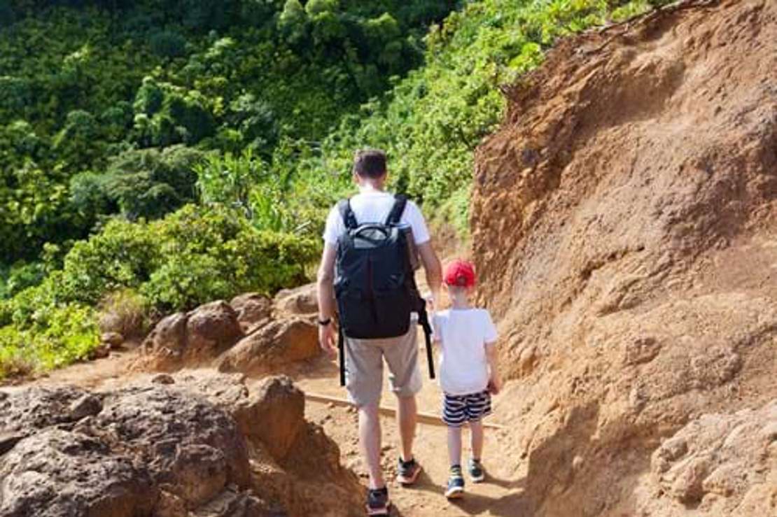 Shutterstock 297981008 Family Of Two Hiking Together The Kalalau Trail At Kauai Island Hawaii