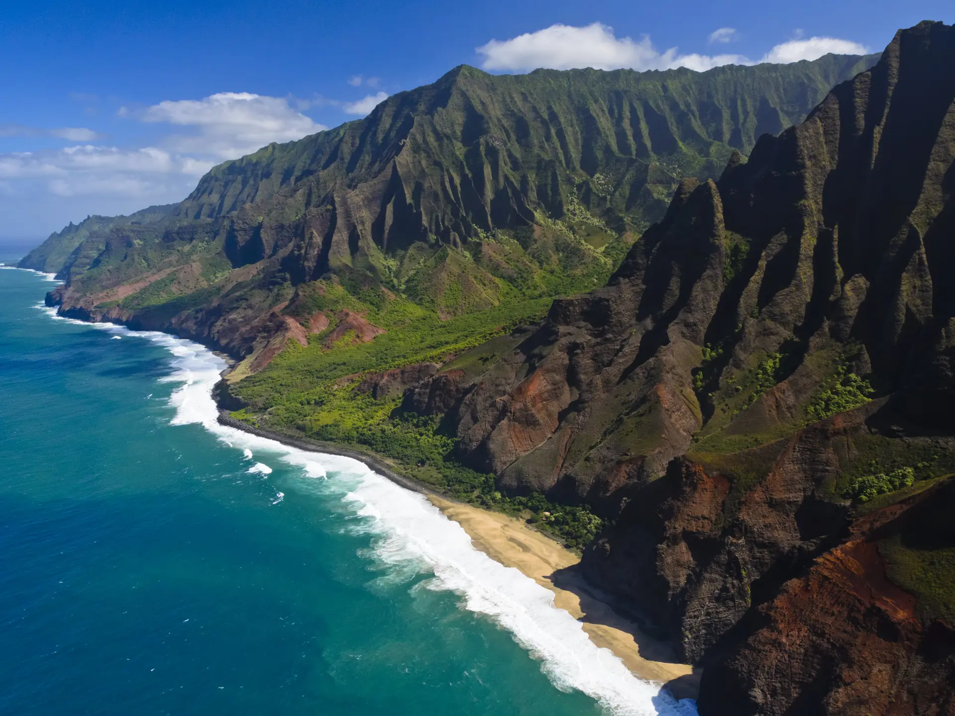 The Na Pali Coast From The Sky, Kauai Island, Hawaii, USA