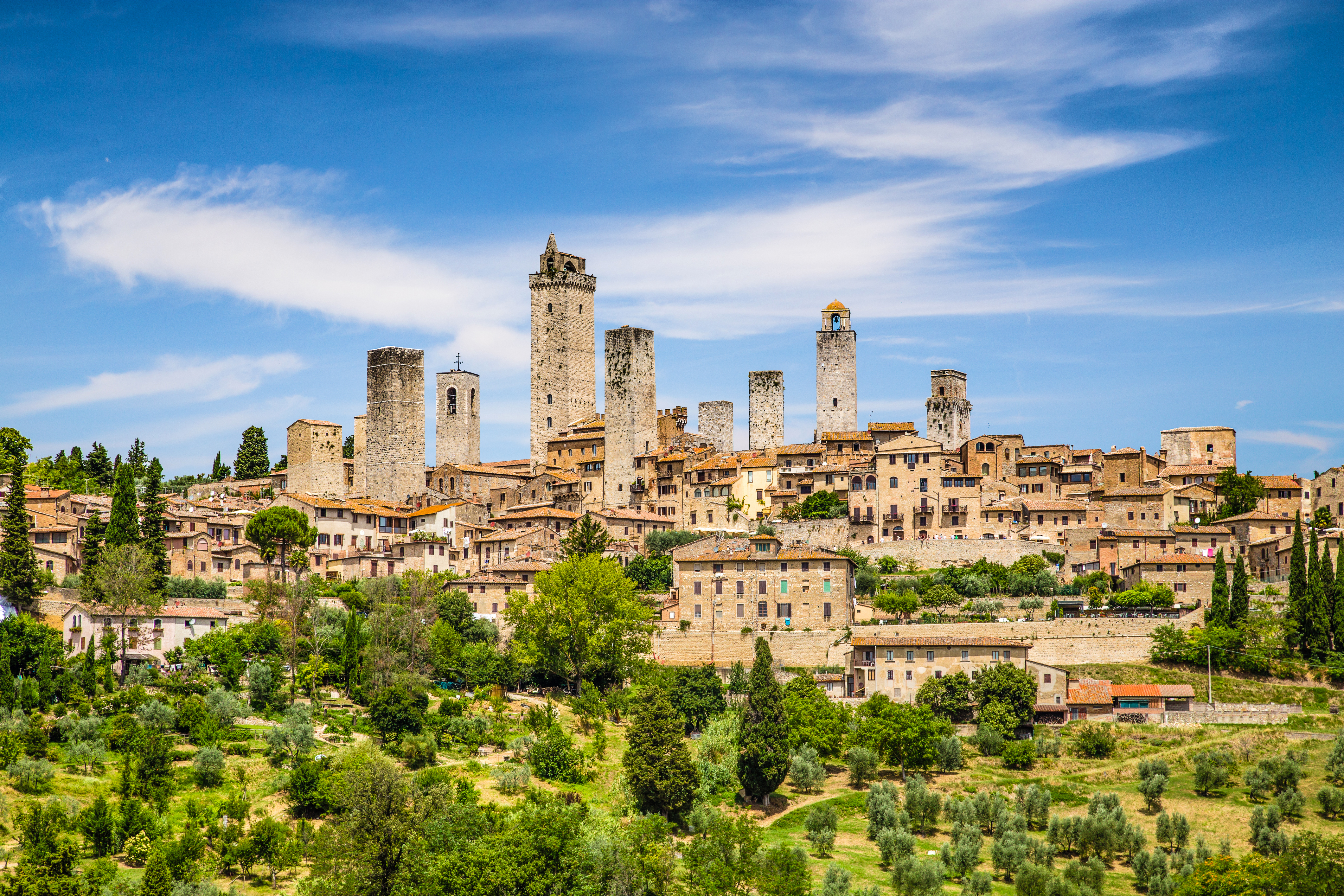 Smukke San Gimignano er jeres base under opholdet i Toscana.