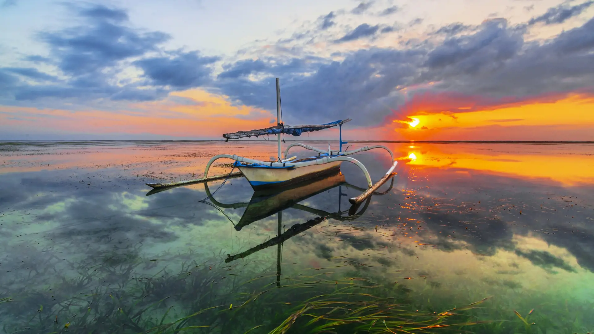 Morning Reflektion At Sanur Beach Island Bali By Making Jukung A Point Of Interest