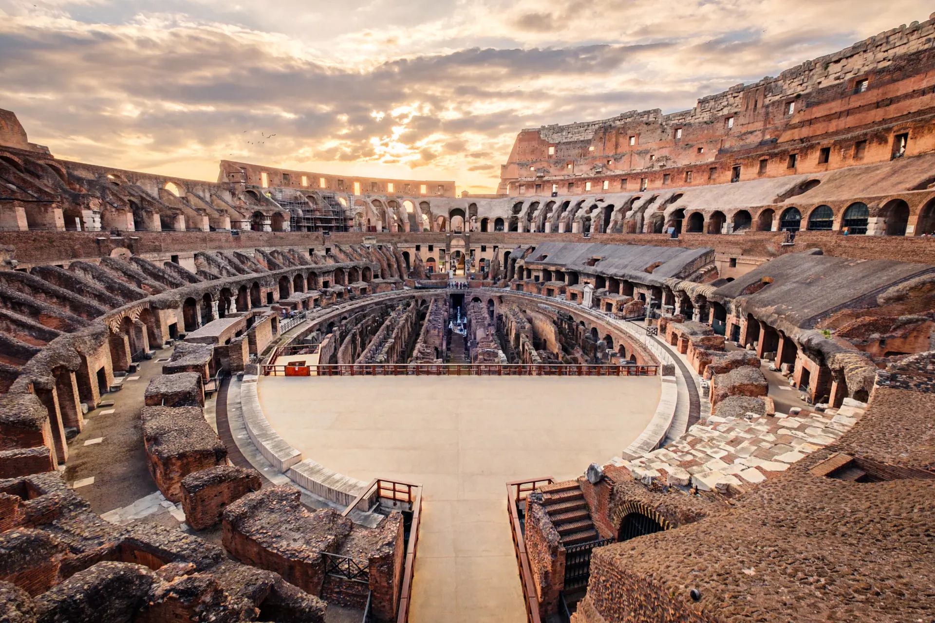Scenic View Of Roman Colosseum Interior At Sunset PR45CCT Scaled