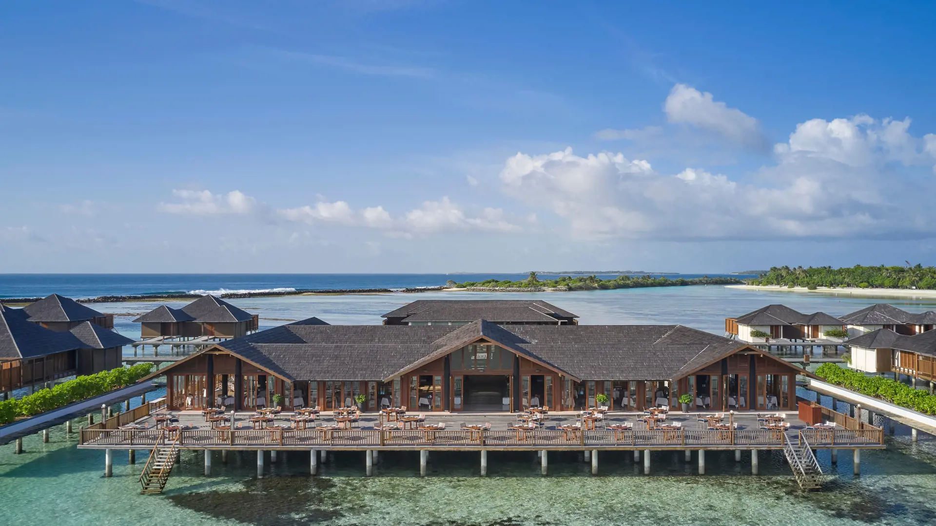 Villa Nautica Lagoon Restaurant Aerial 4K