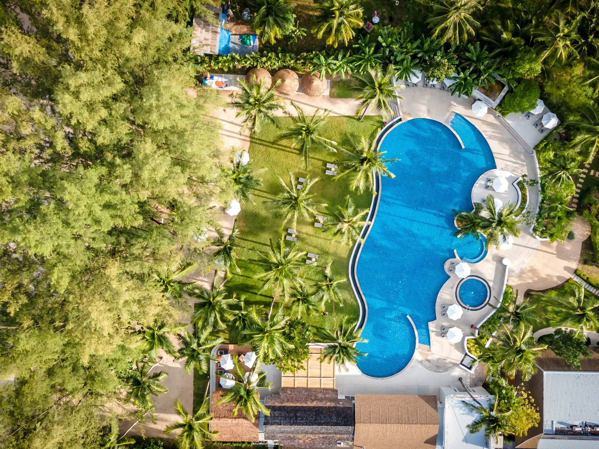 Outrigger Khao Lak Beach Resort Pool Aerial 1