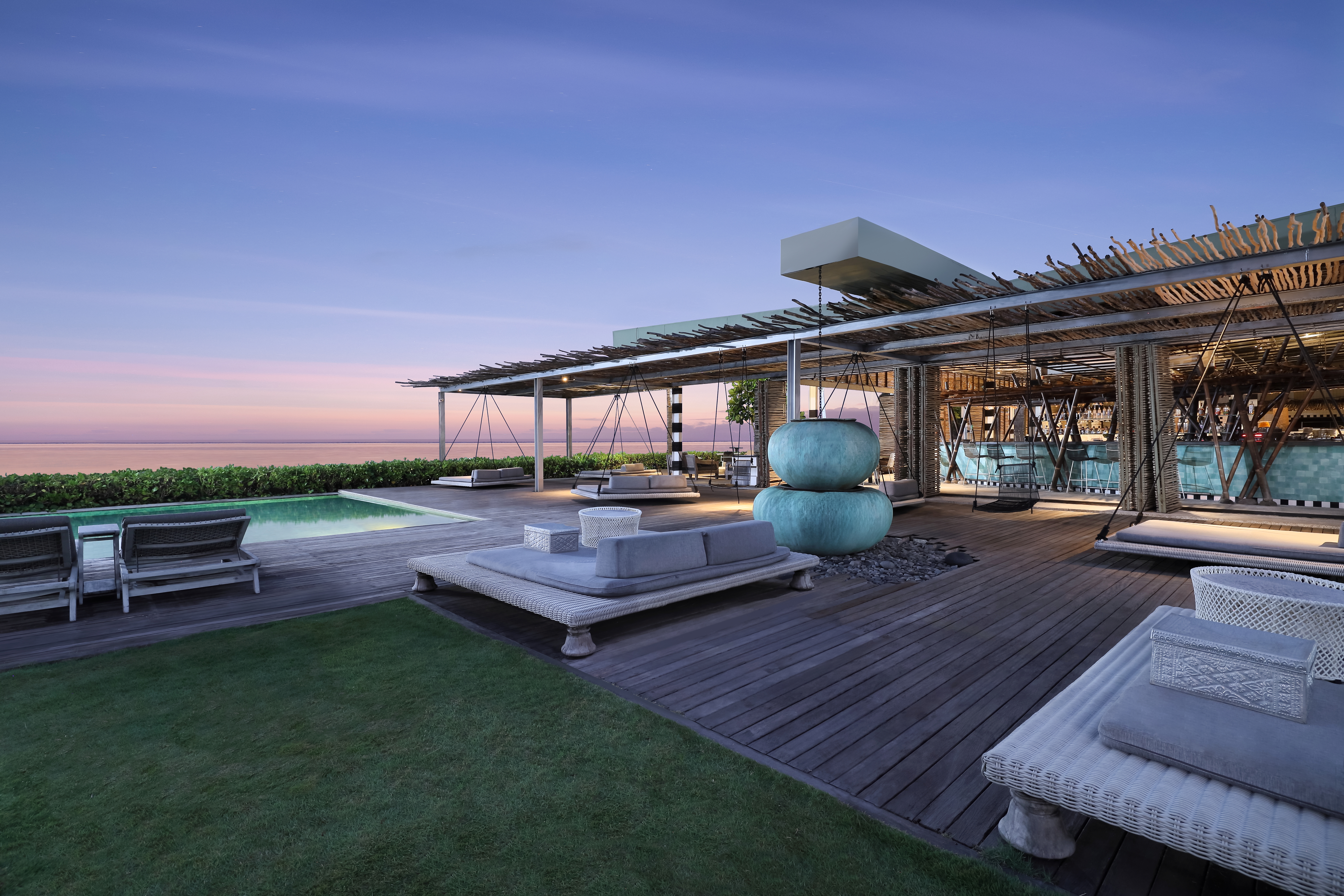 AB 23 COMO Beach Club Outdoor Deck Area By Sunset