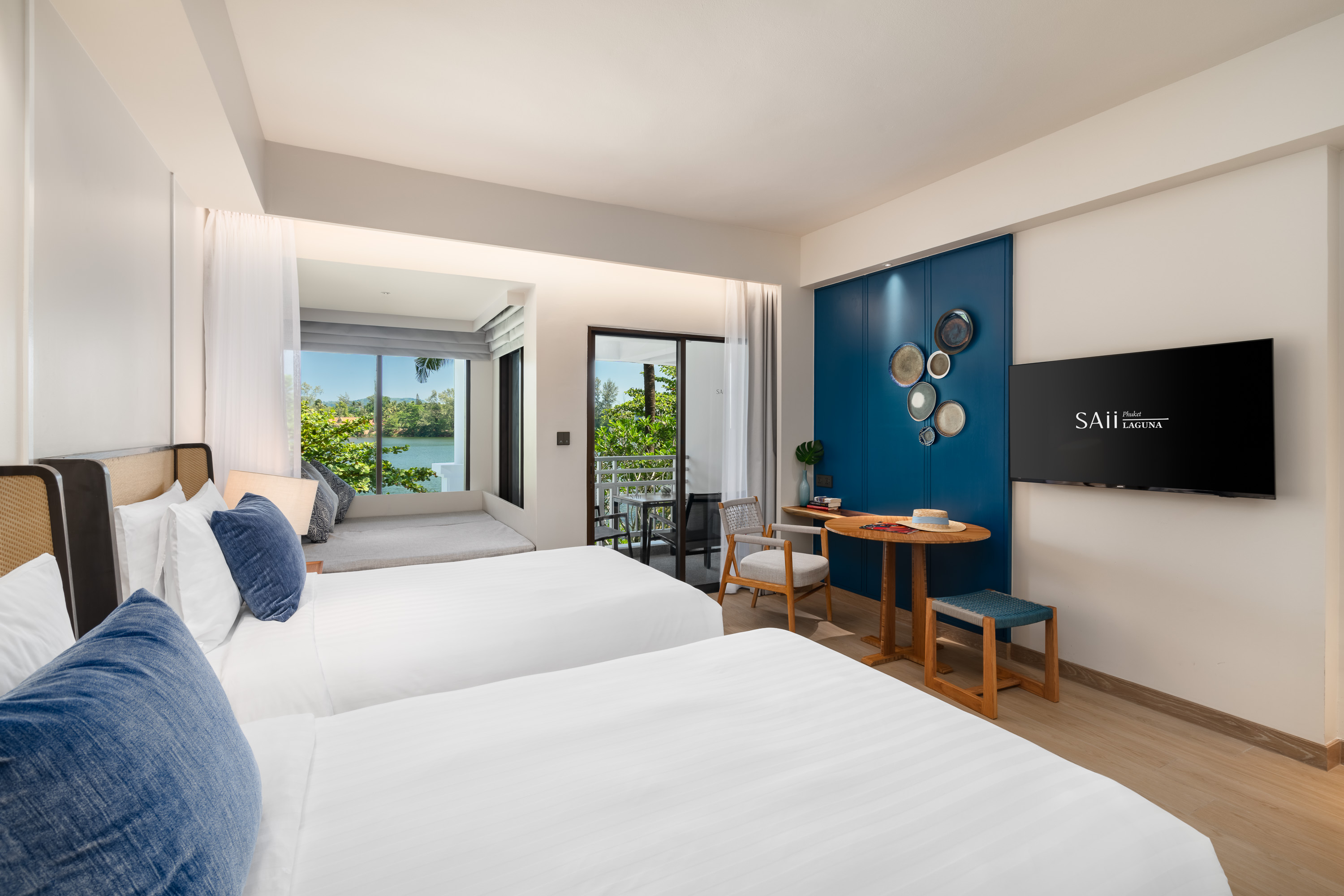 7 Saii Laguna Phuket Lagoon View Twin Bed Table And View