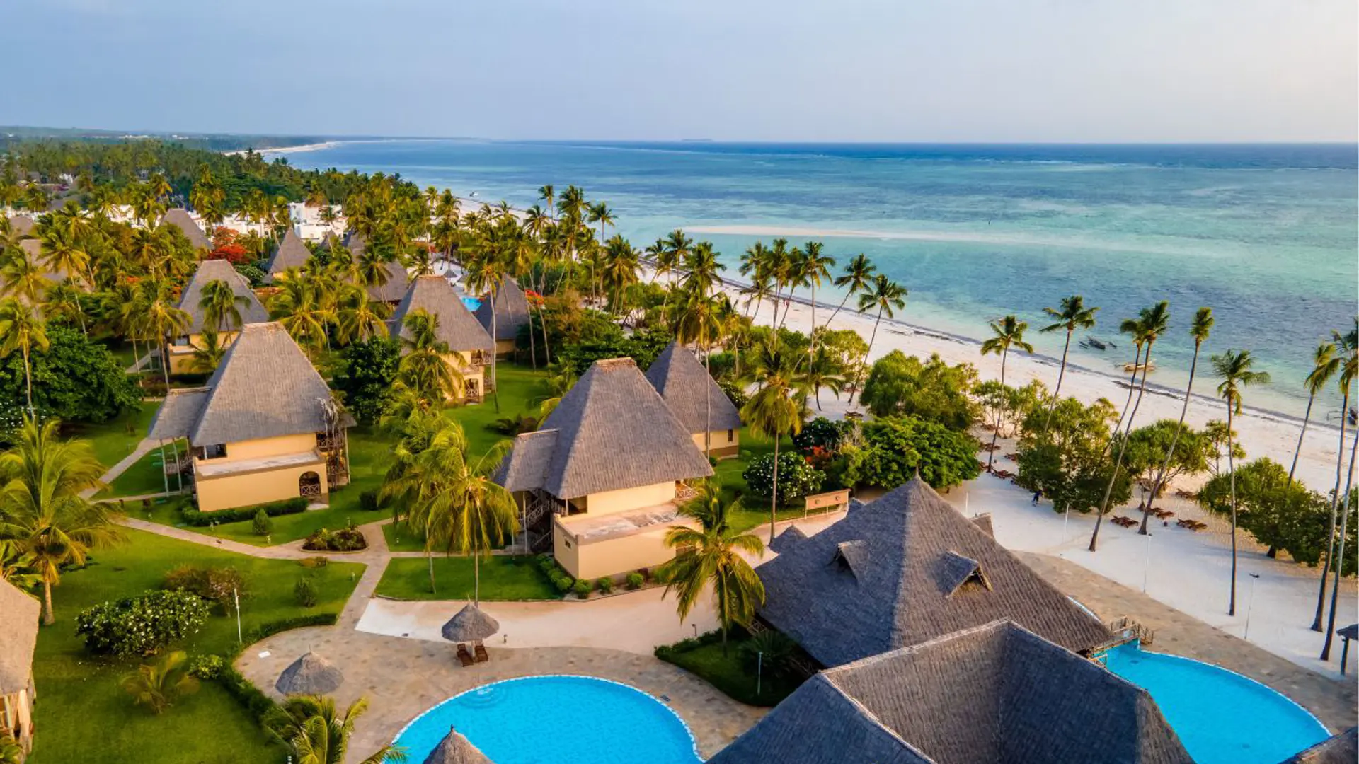 Neptune Pwani Beach Resort & Spa Zanzibar Aerial Swimming Pool