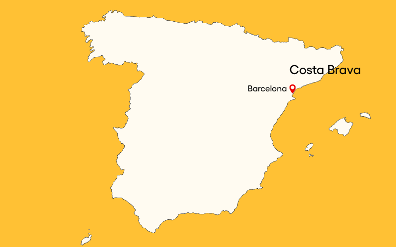 Kort Over Costa Brava Spanien