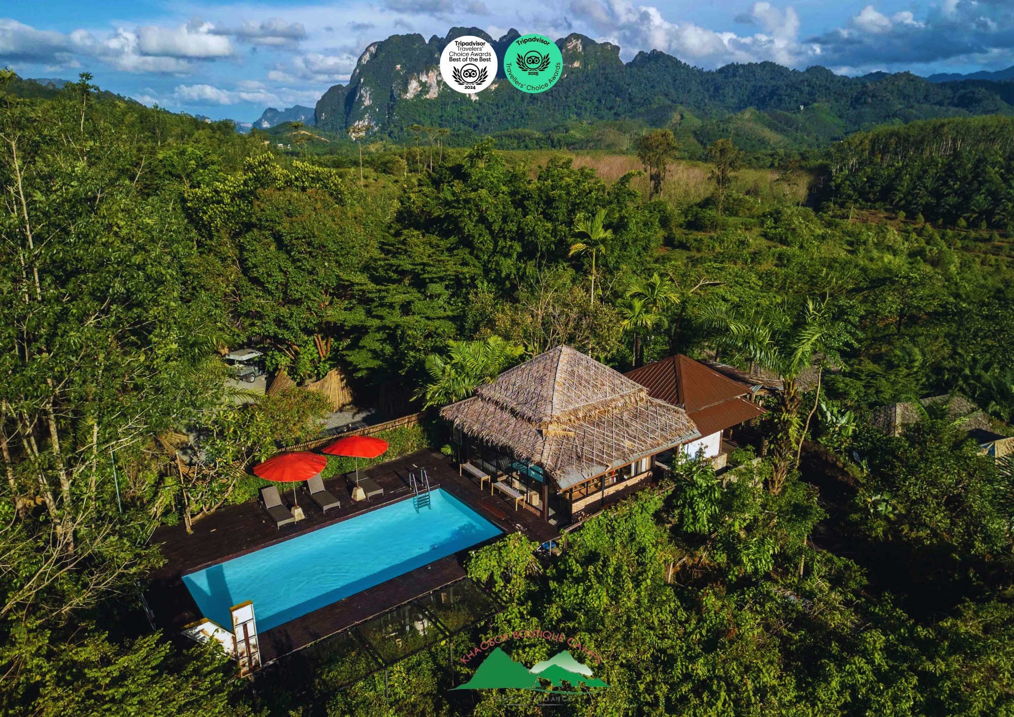 Khao Sok Boutique Camp Set Fra Luften