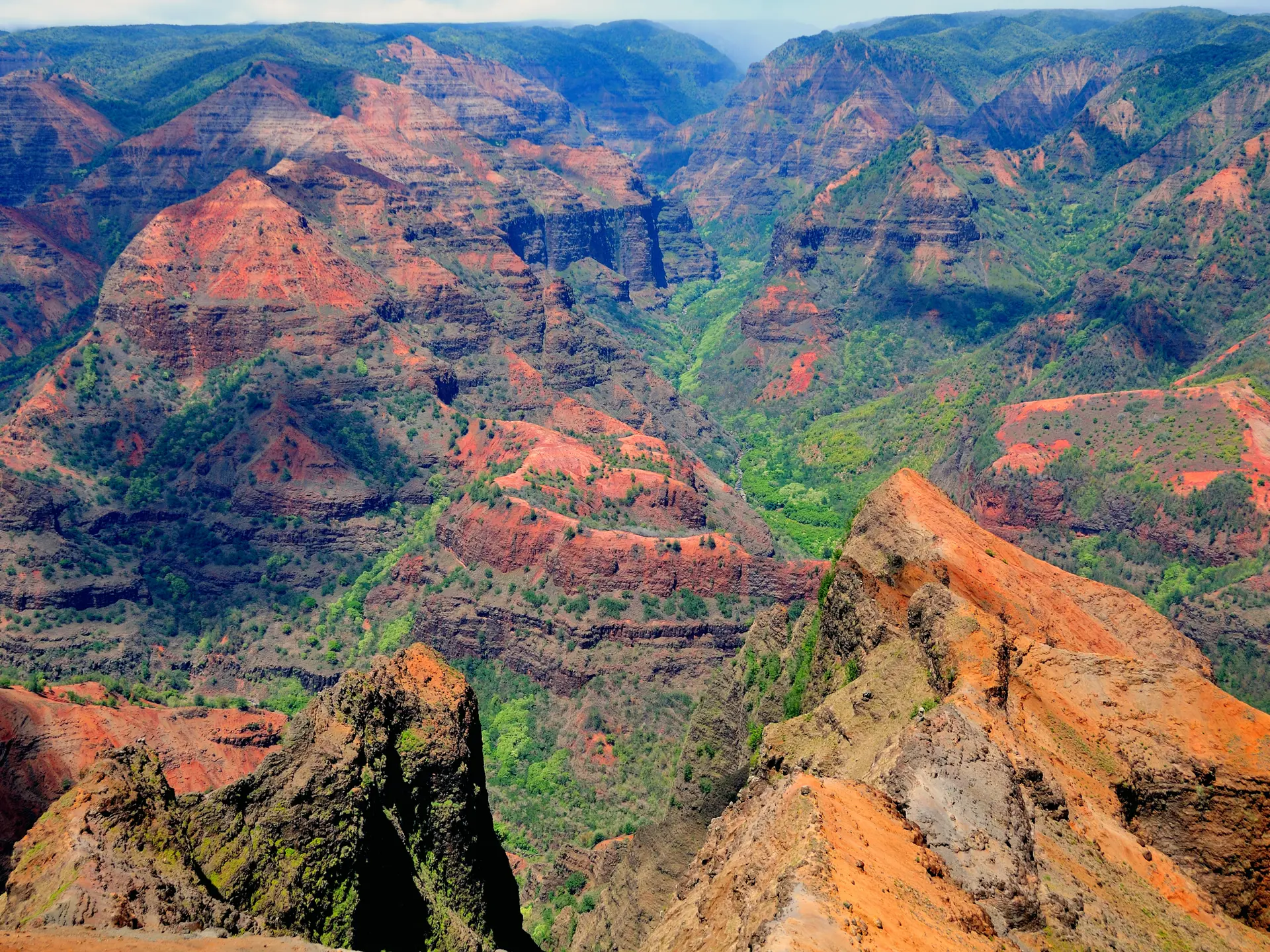 KAUAI - Waimea Canyon kaldes "Stillehavets Grand Canyon" - men her er noget mere frodigt.