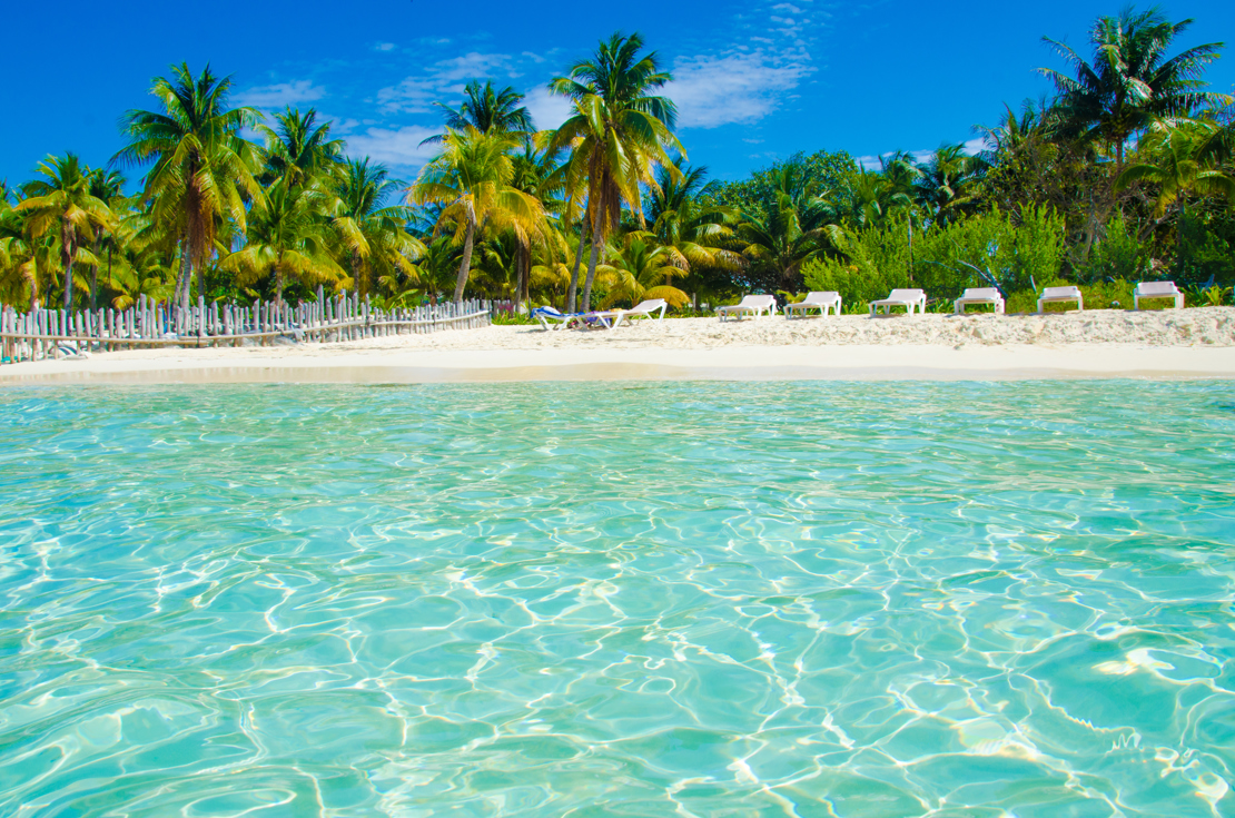 ISLA MUJERES - I bor ved en fantastisk strand på Playa Norte. Her venter palmer og krystalklart vand. 