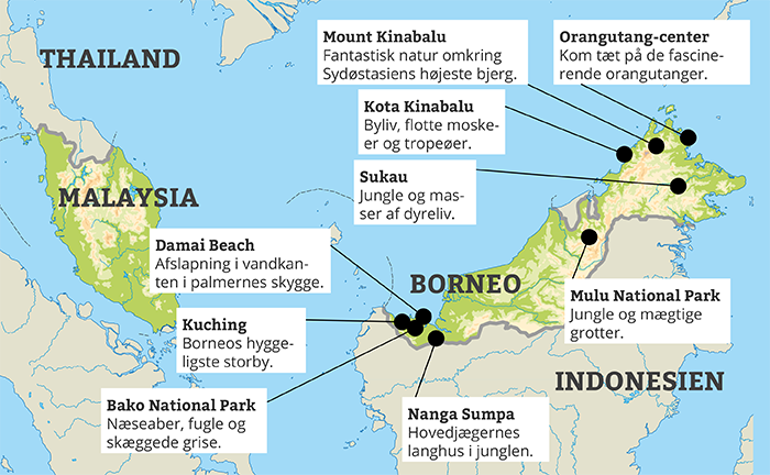 Borneo kort