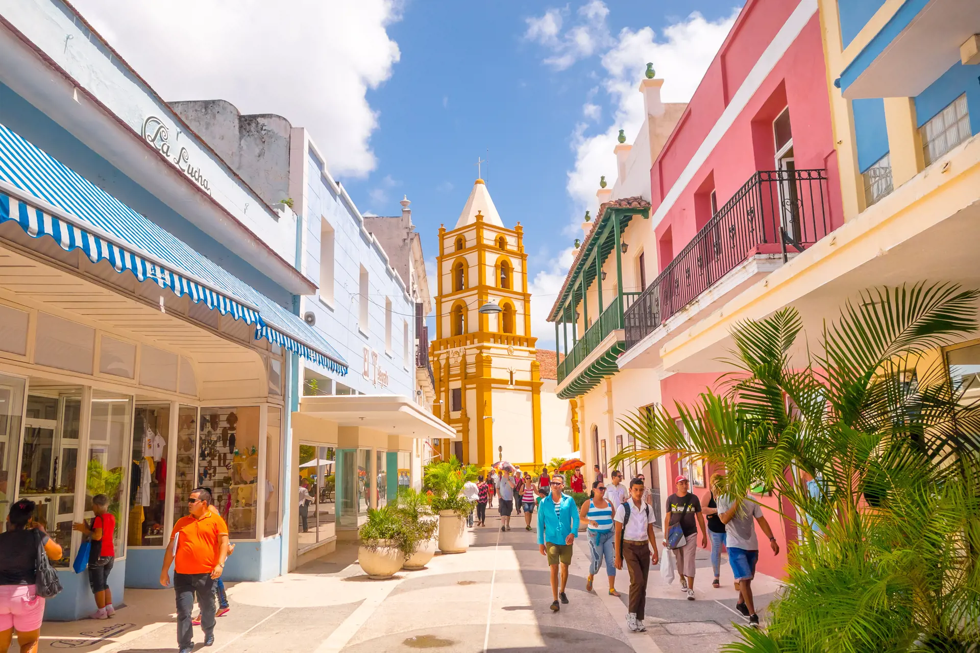 shutterstock_319284449 CAMAGUEY Street view of UNESCO heritage city centre, walking boulevard with stores.jpg