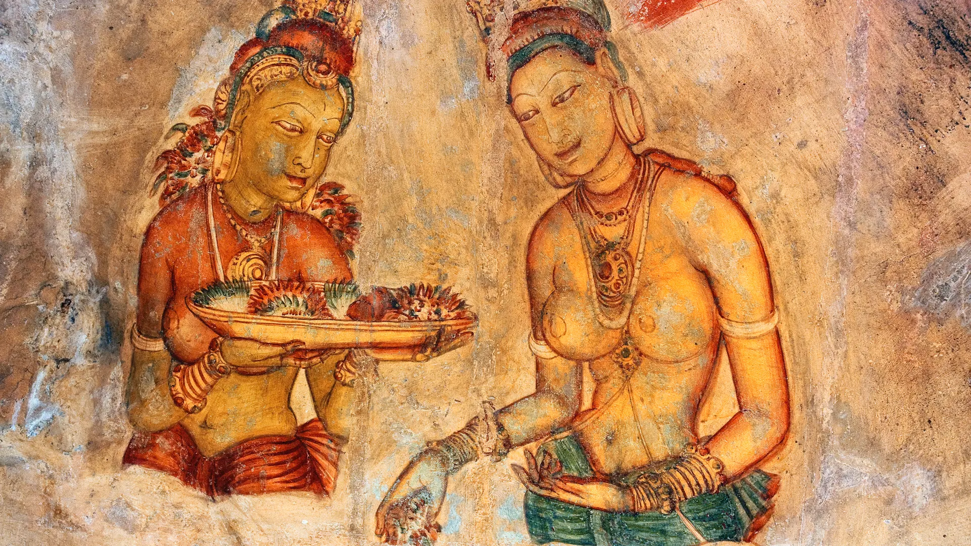 Two Sigiriya maiden with fruits_91881140.jpg