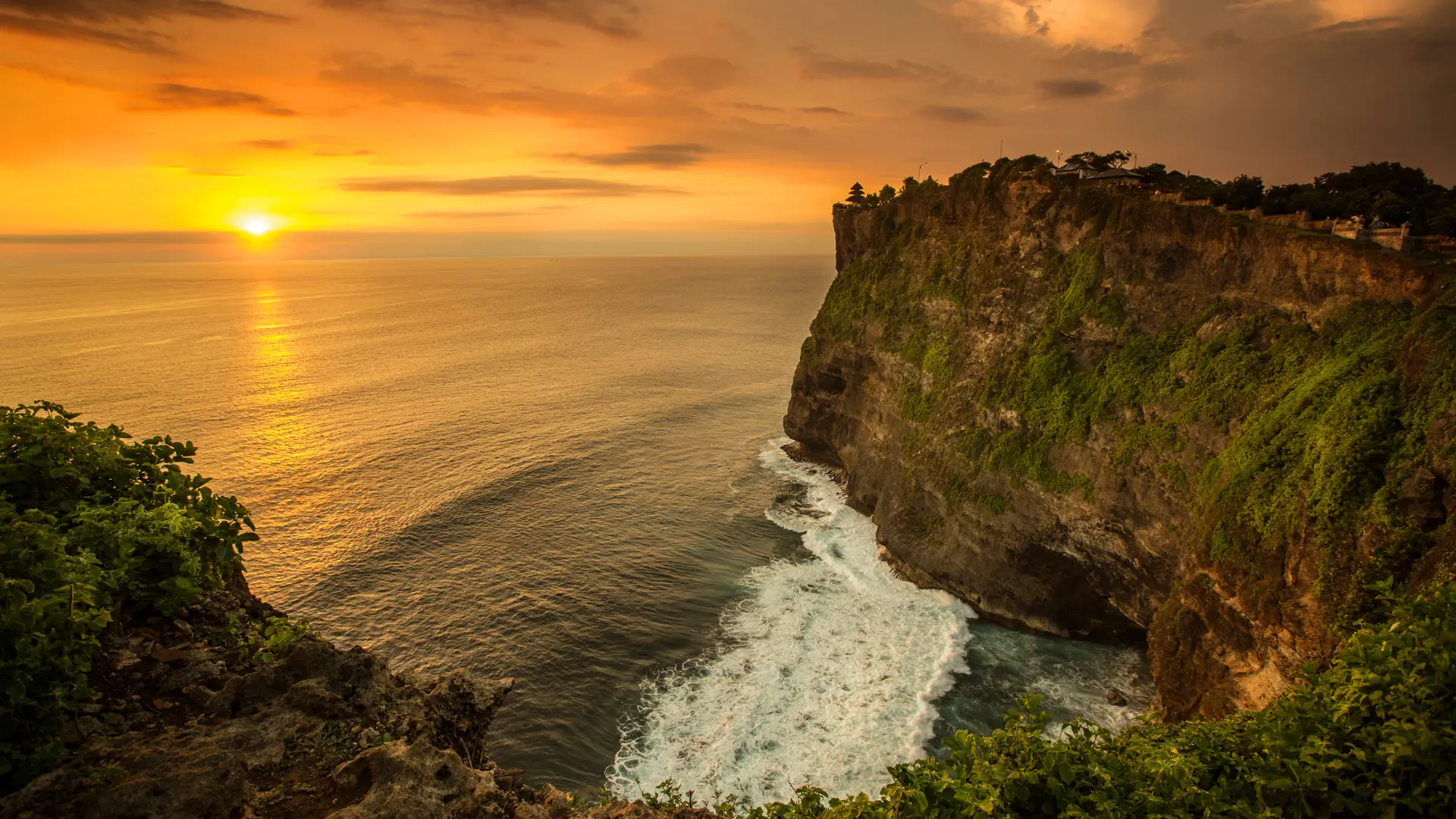 Beautiful Sunset At Uluwatu Temple, Bali Indonesia