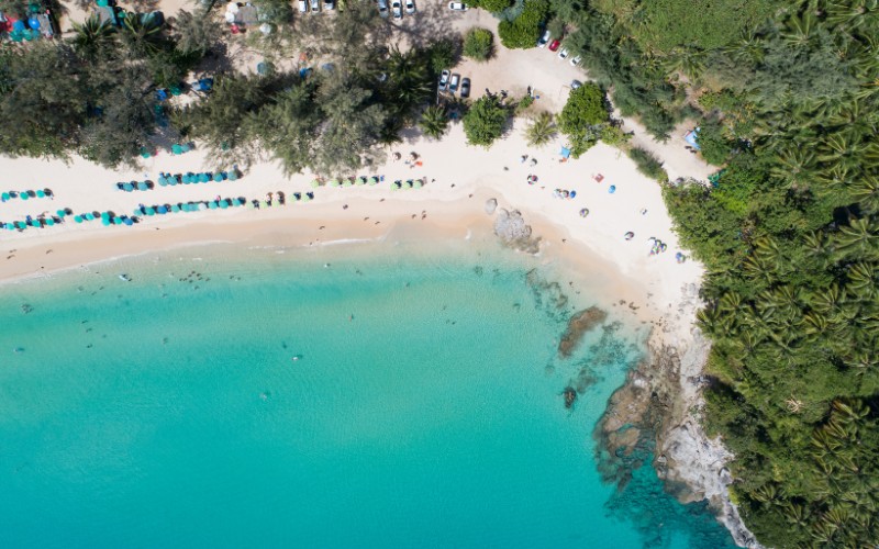 Luftfoto Af Bangtao Beach På Phuket I Thailand