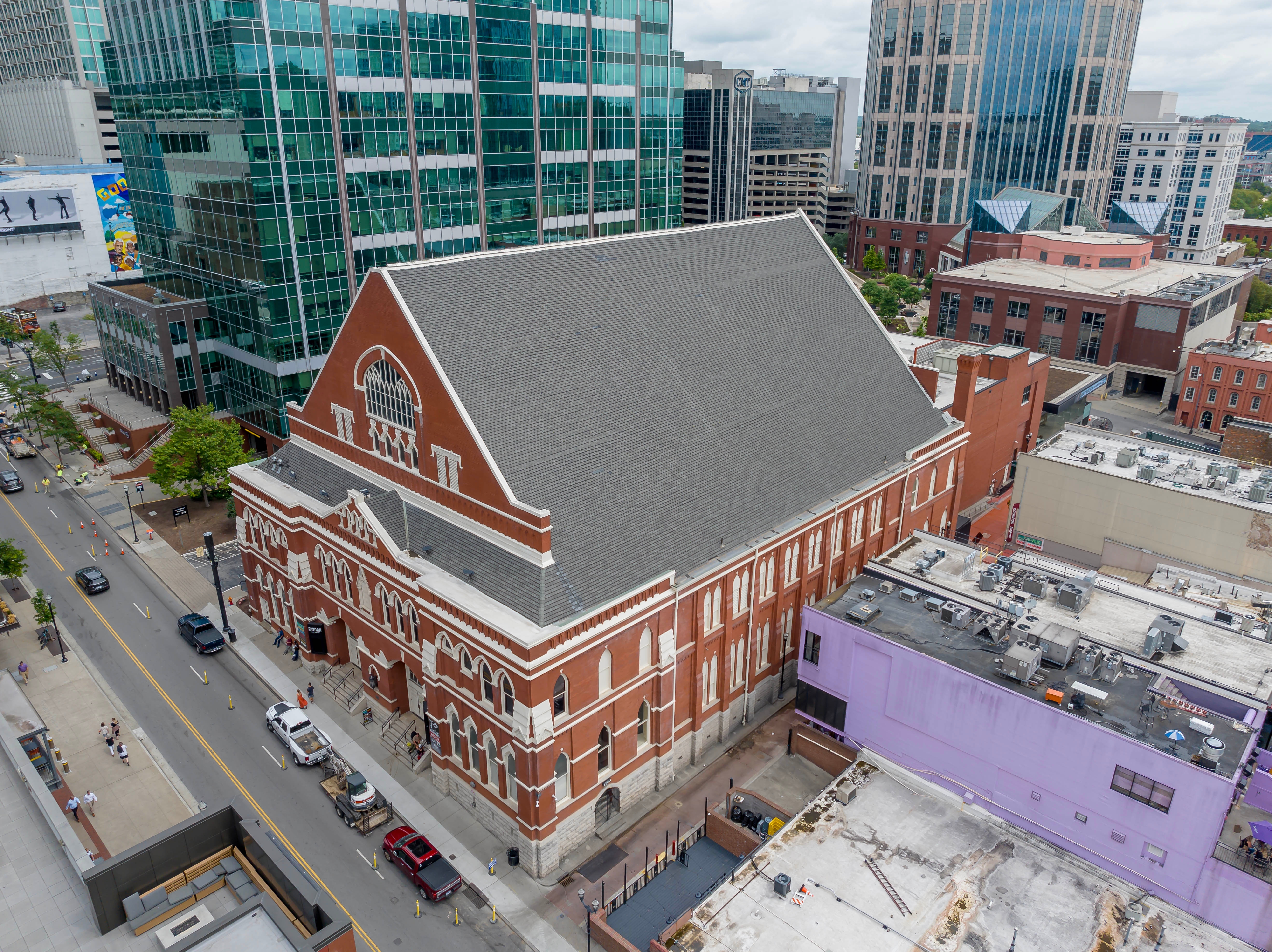 Shutterstock 2347433107 Aug 08, 2023 Nashville, TN Aerial View Of The Famous Ryman Auditorium In Nashville Tennessee.