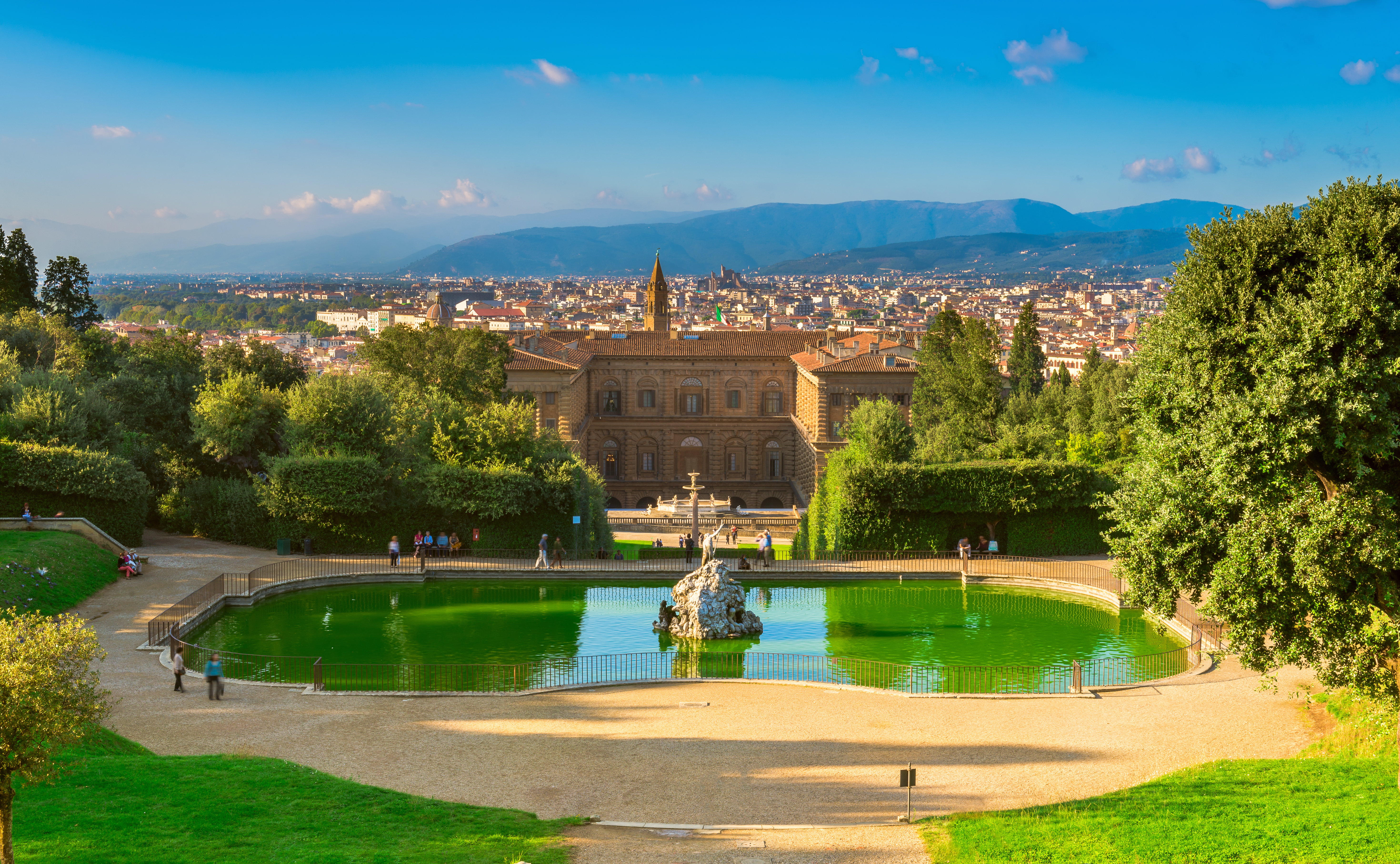 Shutterstock 397967101 Udsigt Over Palazzo Pitti Og Italiensk Stil Boboli Haver I Firenze, Italien