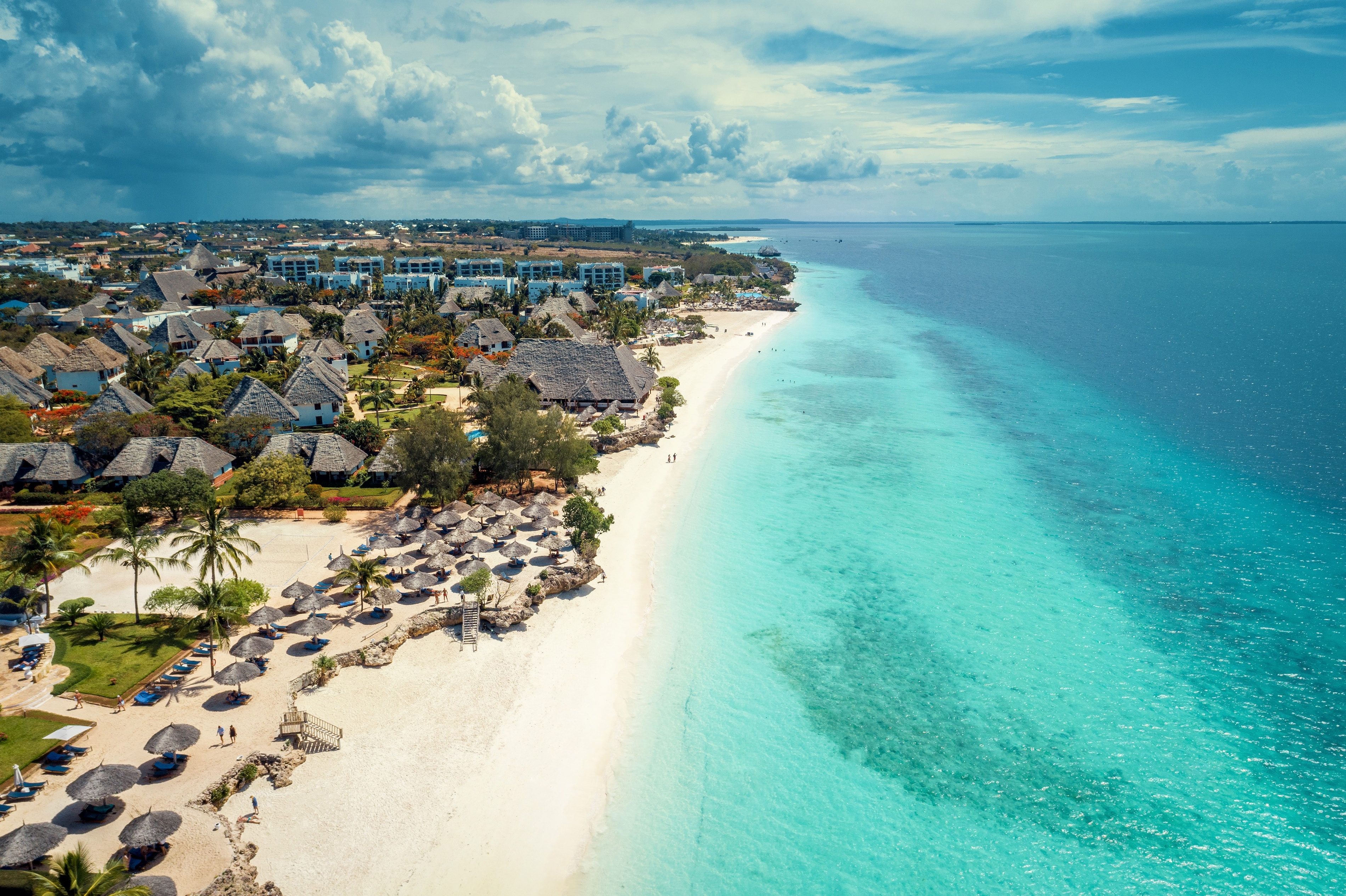 Shutterstock 2157326097 Aerial View Of Nungwi Beach In Zanzibar, Tanzania With Luxury Resort And Turquoise Ocean Water. Toned Image.