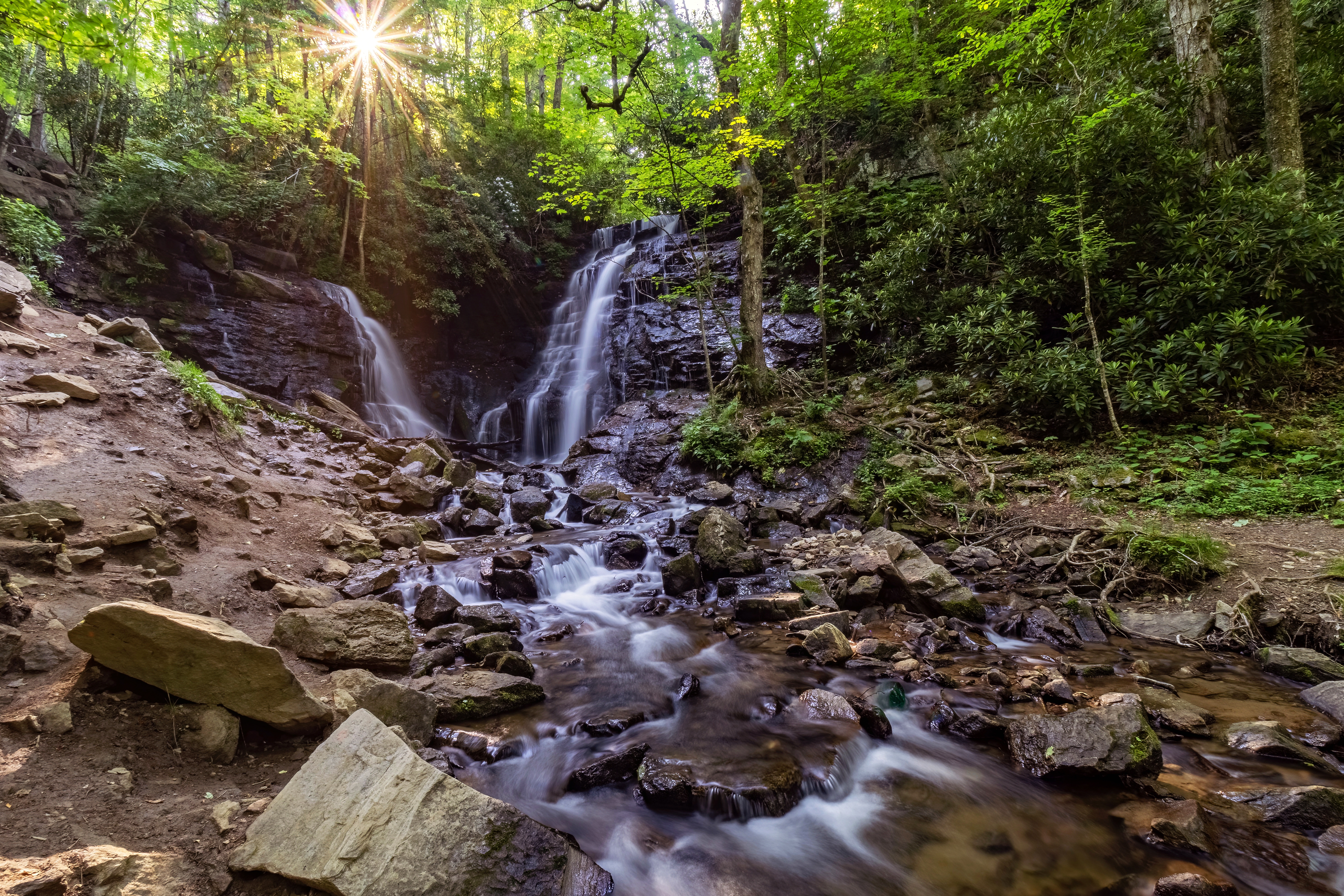 Shutterstock 2328575785 Waterfall Soco Falls With Sunburst In North Carolina