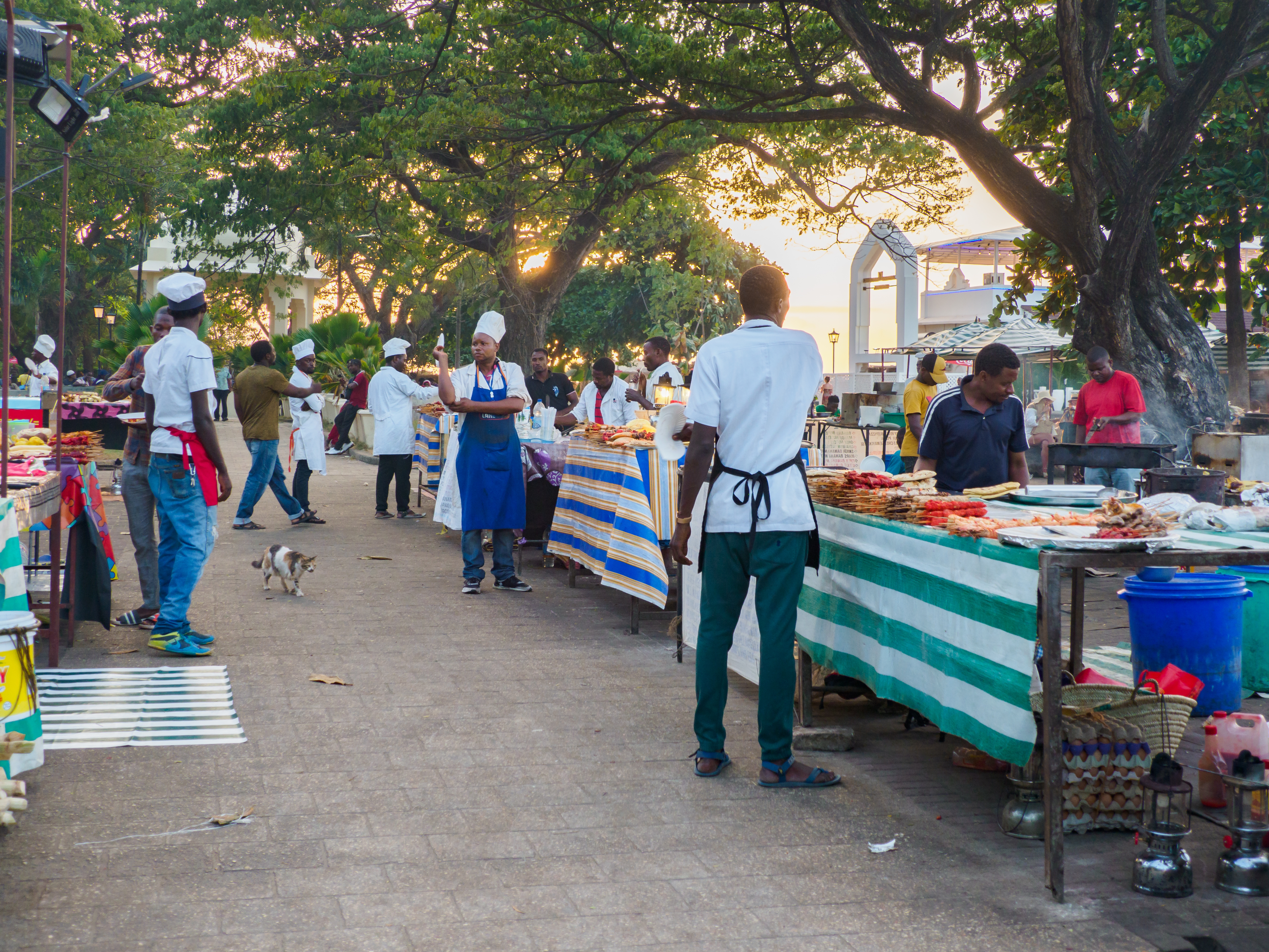Shutterstock 2073461840 Stone Town, Zanzibar, Tanzania January, 2021 Night Forodhani Market With Plenty Of Local Food. Africa