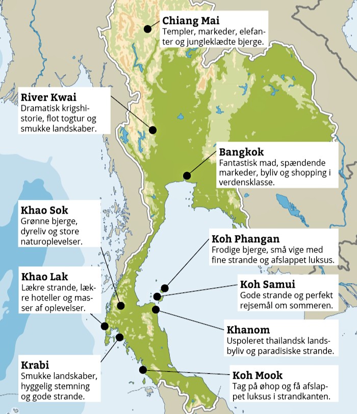 Kort Over Thailand Med Seværdigheder