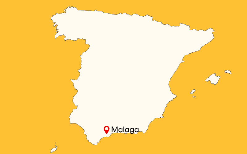 Malagas Placering På Kort