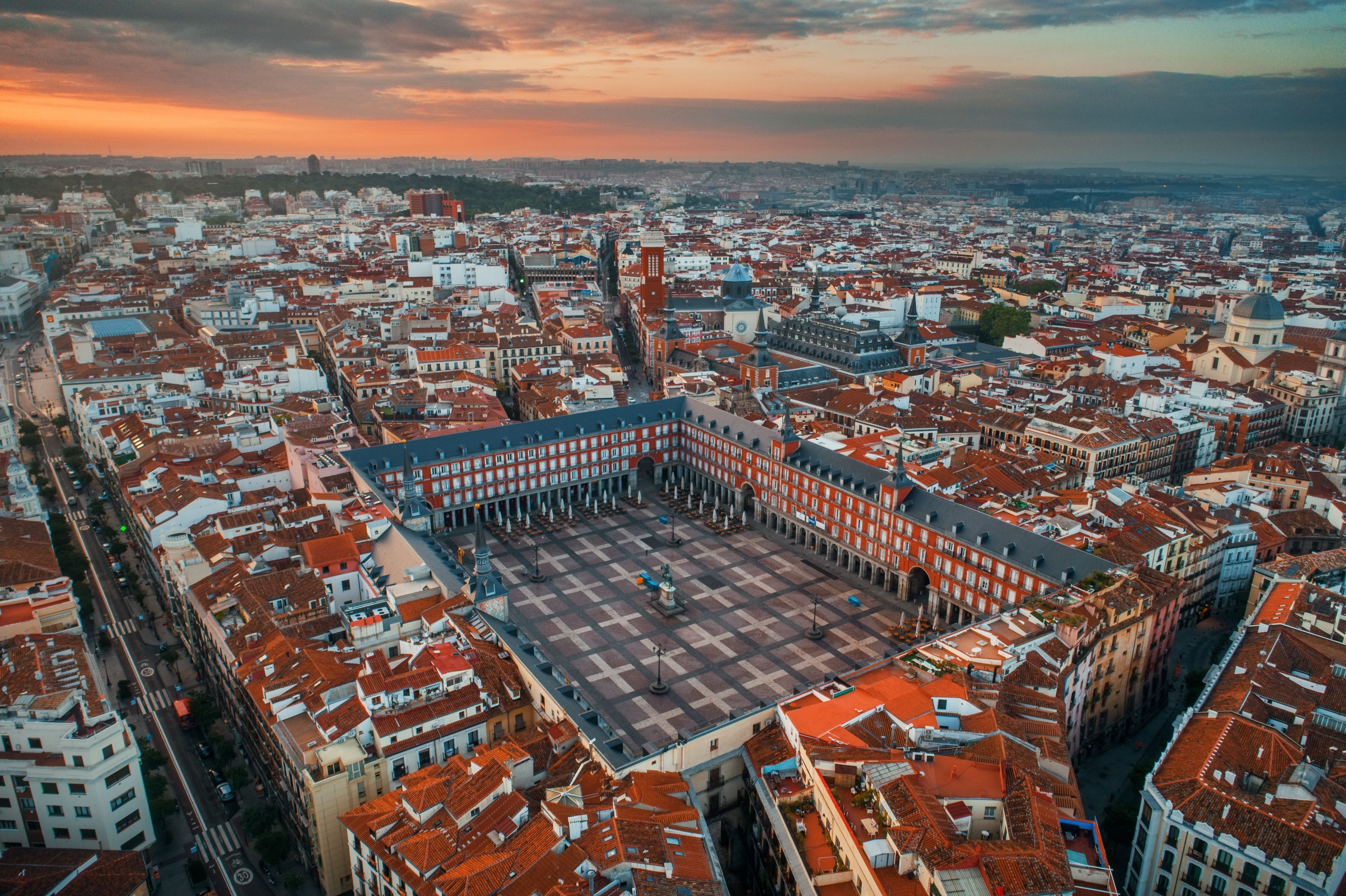 Shutterstock 1676551789 Madrid Plaza Mayor Aerial View With Historical Buildings In Spain.