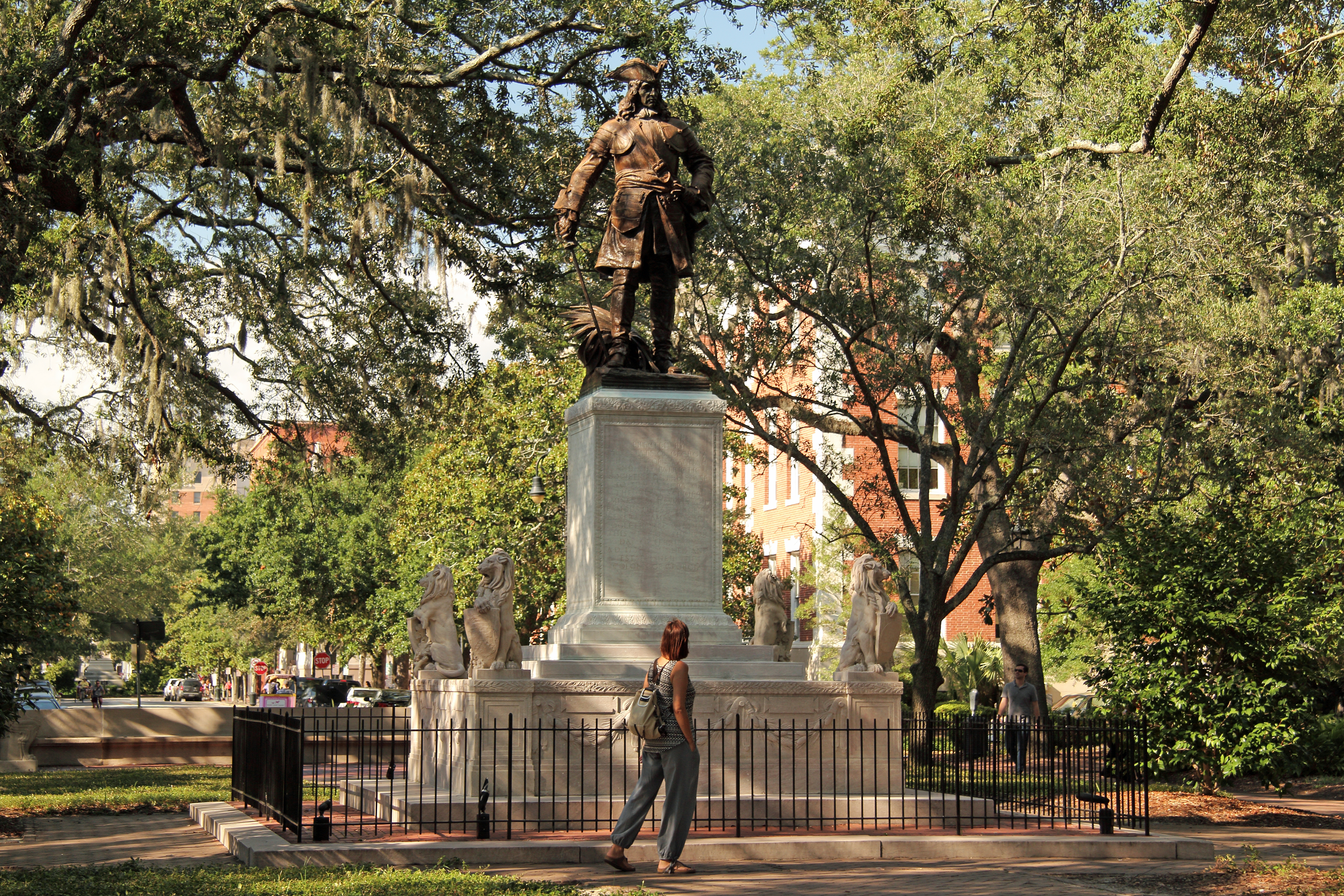 Shutterstock 1038454096 SAVANNAH, GA JULY 22 The Imposing James Oglethorpe Monument Presides Over Chippewa Square July 22, 2017 In Savannah, Georgia