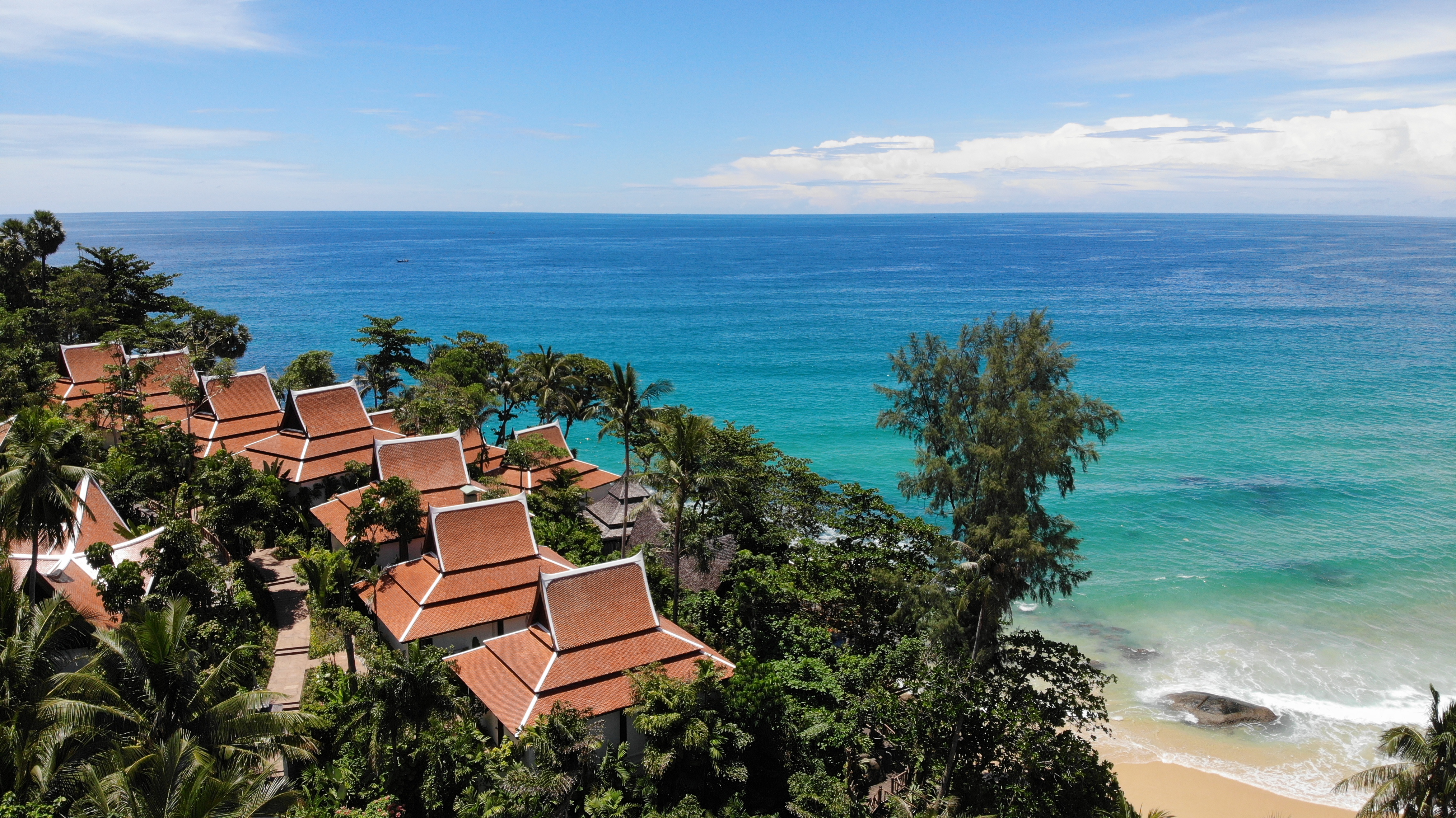 Aerial View Of Resort With Ocean View Room On Andaman Sea