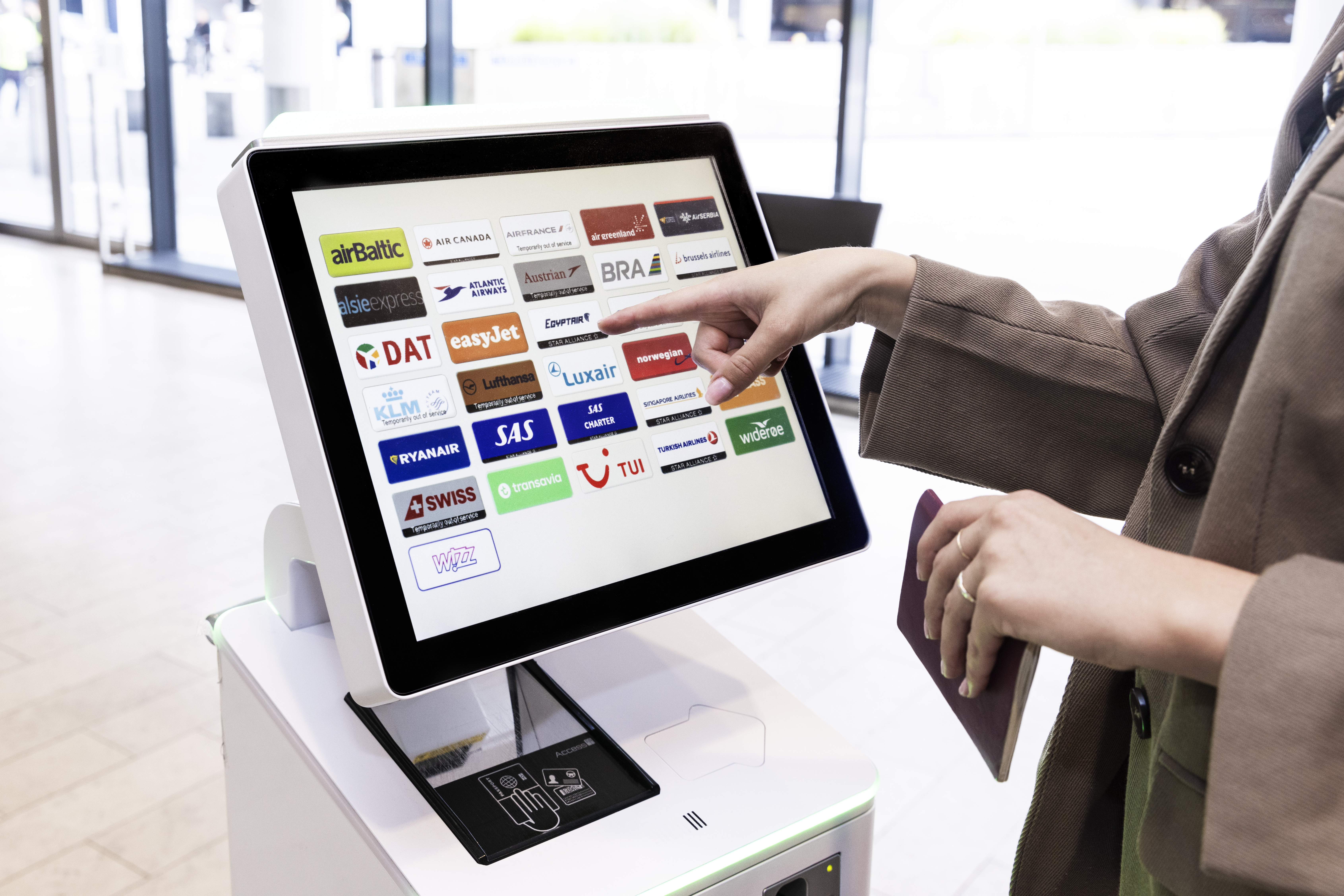 Self service check in i Københavns Lufthavn før afrejse