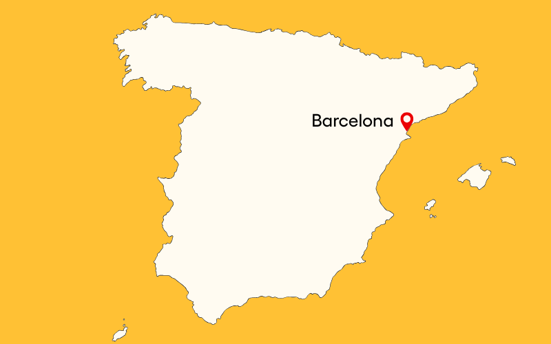 Barcelona Spanien Kort