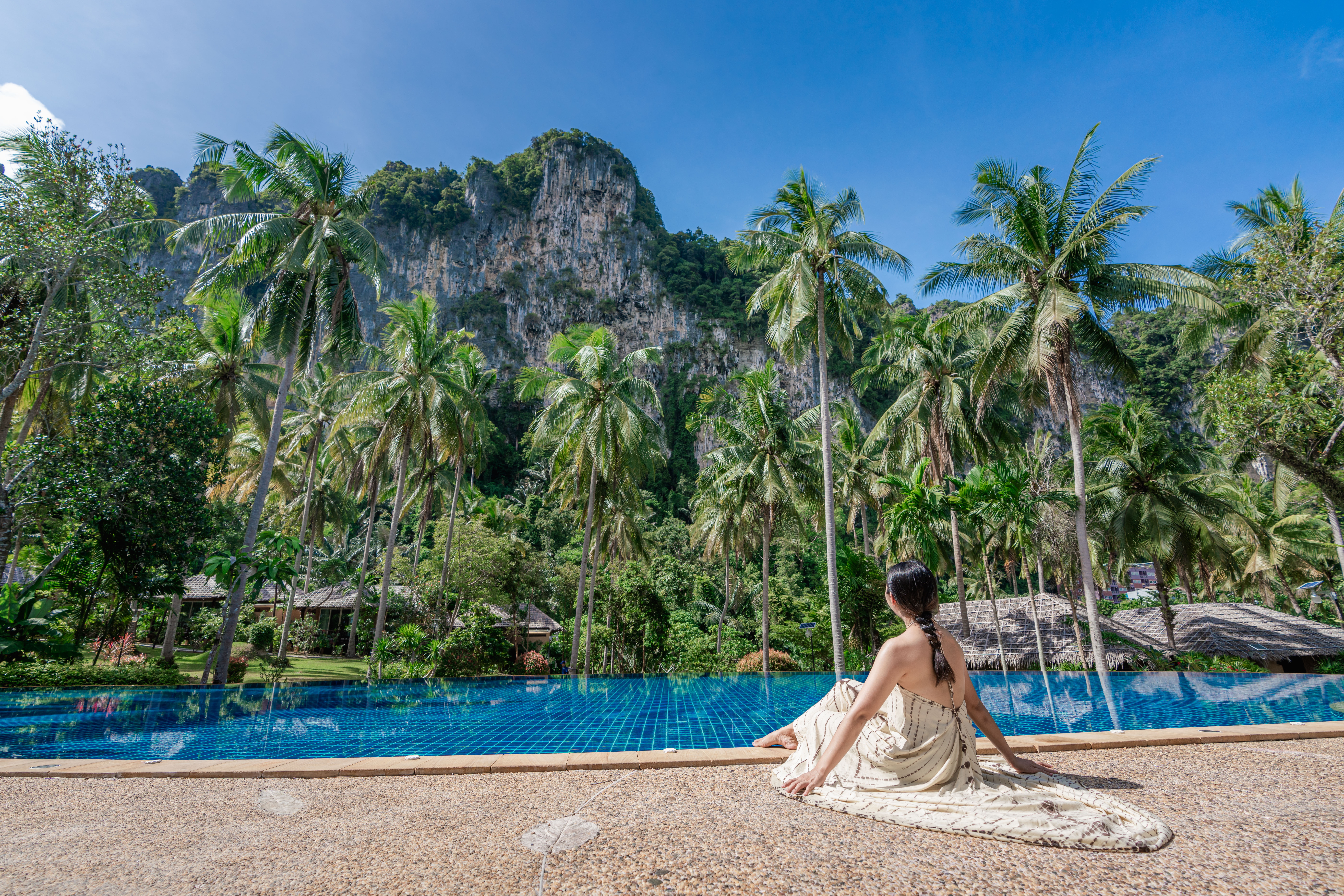 Limestone Cliff View From Pool