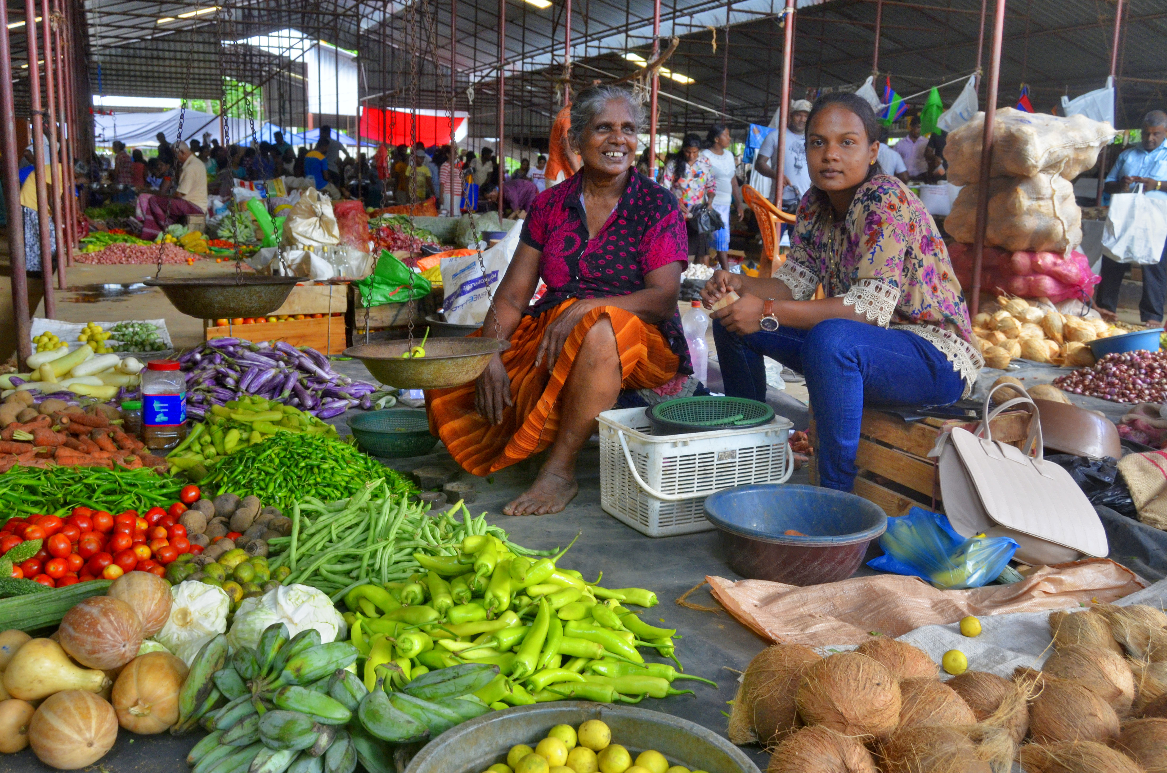 Shutterstock 1123092002 (Tangalle, Sri Lanka, April 12, 2018 In New Market Complex, Sri Lankan Farmers Sell Their Crops Of Fruits And Vegetables On Platforms In A Hall.)